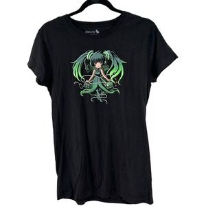 TeeTurtle Hatsune Miku Gamer Girl Graphic T Shirt‎ Black Large